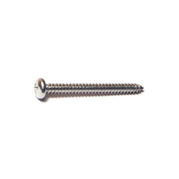Midwest Fastener Sheet Metal Screw, #10 x 2 in, 18-8 Stainless Steel Pan Head Phillips Drive, 8 PK 63478 - main